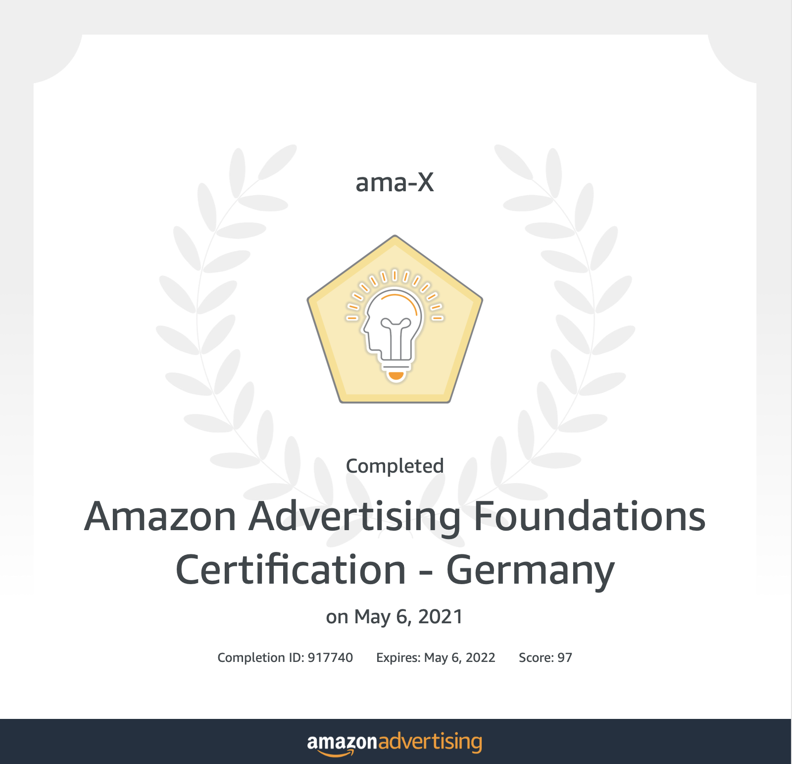 ama-X Amazon Advertising Foundation Certification